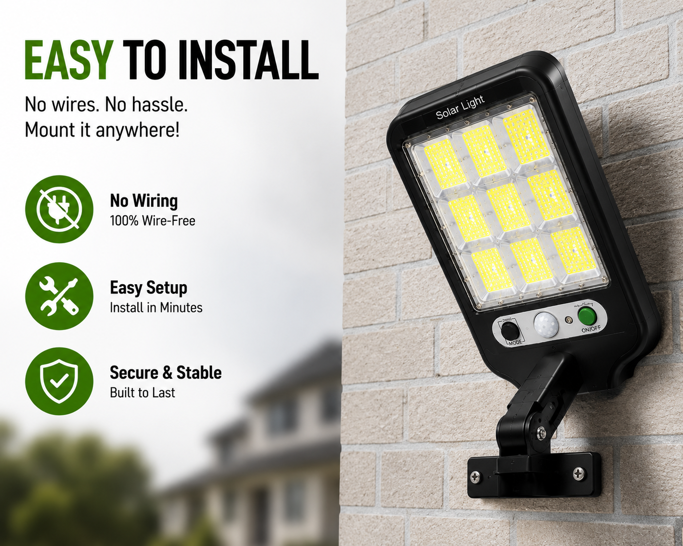 Solar Motion Sensor Street Light – 4 Pack Waterproof Outdoor Security Lights